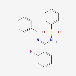 molecular formula C20H17FN2O2S B4086401 N-benzyl-2-fluoro-N'-(phenylsulfonyl)benzenecarboximidamide 