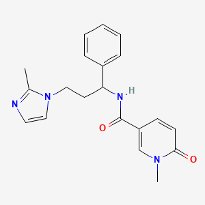 molecular formula C20H22N4O2 B4086402 1-methyl-N-[3-(2-methyl-1H-imidazol-1-yl)-1-phenylpropyl]-6-oxo-1,6-dihydropyridine-3-carboxamide 