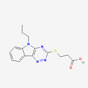 molecular formula C15H16N4O2S B4086406 3-[(5-propyl-5H-[1,2,4]triazino[5,6-b]indol-3-yl)thio]propanoic acid 