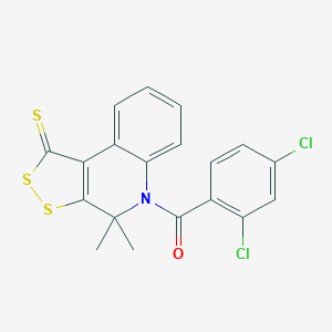 molecular formula C19H13Cl2NOS3 B408641 5-(2,4-dichlorobenzoyl)-4,4-dimethyl-4,5-dihydro-1H-[1,2]dithiolo[3,4-c]quinoline-1-thione CAS No. 351192-56-8