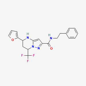 molecular formula C20H19F3N4O2 B4086415 5-(2-furyl)-N-(2-phenylethyl)-7-(trifluoromethyl)-4,5,6,7-tetrahydropyrazolo[1,5-a]pyrimidine-2-carboxamide 