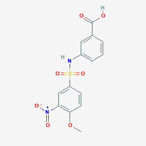 molecular formula C14H12N2O7S B4086426 3-{[(4-methoxy-3-nitrophenyl)sulfonyl]amino}benzoic acid 