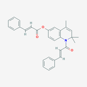 molecular formula C30H27NO3 B408643 1-Cinnamoyl-2,2,4-trimethyl-1,2-dihydro-6-quinolinyl 3-phenylacrylate CAS No. 351192-19-3