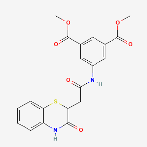 molecular formula C20H18N2O6S B4086435 dimethyl 5-{[(3-oxo-3,4-dihydro-2H-1,4-benzothiazin-2-yl)acetyl]amino}isophthalate 