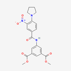 molecular formula C21H21N3O7 B4086448 dimethyl 5-{[3-nitro-4-(1-pyrrolidinyl)benzoyl]amino}isophthalate 