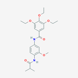 molecular formula C24H32N2O6 B4086450 3,4,5-triethoxy-N-[4-(isobutyrylamino)-3-methoxyphenyl]benzamide 