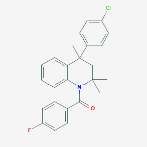 molecular formula C25H23ClFNO B408647 4-(4-Chlorophenyl)-1-(4-fluorobenzoyl)-2,2,4-trimethyl-1,2,3,4-tetrahydroquinoline CAS No. 351191-54-3