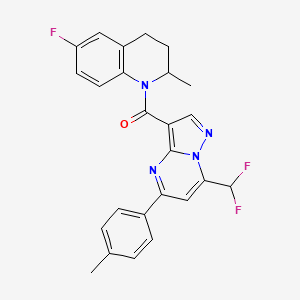 molecular formula C25H21F3N4O B4086478 1-{[7-(difluoromethyl)-5-(4-methylphenyl)pyrazolo[1,5-a]pyrimidin-3-yl]carbonyl}-6-fluoro-2-methyl-1,2,3,4-tetrahydroquinoline 