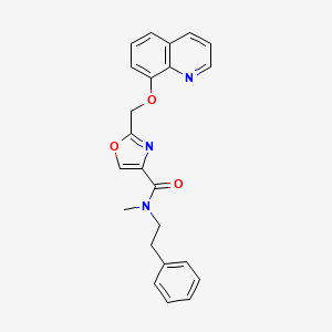 molecular formula C23H21N3O3 B4086488 N-methyl-N-(2-phenylethyl)-2-[(8-quinolinyloxy)methyl]-1,3-oxazole-4-carboxamide 