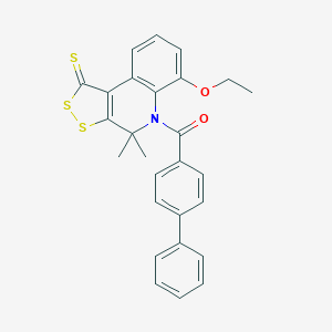 (6-Ethoxy-4,4-dimethyl-1-sulfanylidenedithiolo[3,4-c]quinolin-5-yl)-(4-phenylphenyl)methanone