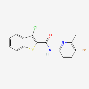 molecular formula C15H10BrClN2OS B4086493 N-(5-bromo-6-methyl-2-pyridinyl)-3-chloro-1-benzothiophene-2-carboxamide 