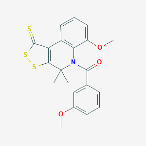 6-methoxy-5-(3-methoxybenzoyl)-4,4-dimethyl-4,5-dihydro-1H-[1,2]dithiolo[3,4-c]quinoline-1-thione