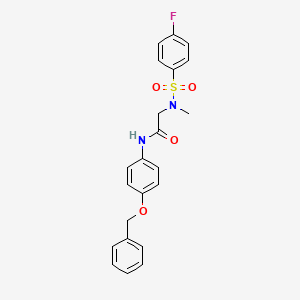 molecular formula C22H21FN2O4S B4086552 N~1~-[4-(benzyloxy)phenyl]-N~2~-[(4-fluorophenyl)sulfonyl]-N~2~-methylglycinamide 