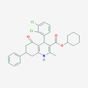 cyclohexyl 4-(2,3-dichlorophenyl)-2-methyl-5-oxo-7-phenyl-4,6,7,8-tetrahydro-1H-quinoline-3-carboxylate