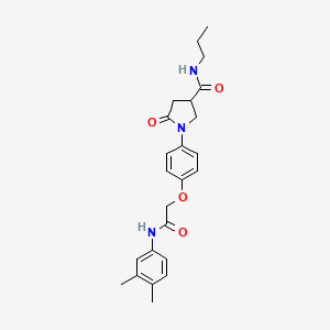 molecular formula C24H29N3O4 B4086582 1-(4-{2-[(3,4-dimethylphenyl)amino]-2-oxoethoxy}phenyl)-5-oxo-N-propyl-3-pyrrolidinecarboxamide 