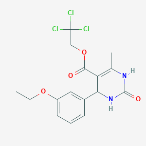 molecular formula C16H17Cl3N2O4 B408660 2,2,2-Trichloroethyl 4-(3-ethoxyphenyl)-6-methyl-2-oxo-1,2,3,4-tetrahydro-5-pyrimidinecarboxylate 