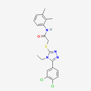 molecular formula C20H20Cl2N4OS B4086605 2-{[5-(3,4-dichlorophenyl)-4-ethyl-4H-1,2,4-triazol-3-yl]thio}-N-(2,3-dimethylphenyl)acetamide 