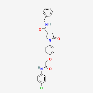 molecular formula C26H24ClN3O4 B4086609 N-benzyl-1-(4-{2-[(4-chlorophenyl)amino]-2-oxoethoxy}phenyl)-5-oxo-3-pyrrolidinecarboxamide 