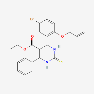 ethyl 4-[2-(allyloxy)-5-bromophenyl]-6-phenyl-2-thioxo-1,2,3,4-tetrahydro-5-pyrimidinecarboxylate