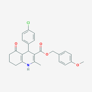 molecular formula C25H24ClNO4 B408664 4-Methoxybenzyl 4-(4-chlorophenyl)-2-methyl-5-oxo-1,4,5,6,7,8-hexahydro-3-quinolinecarboxylate 