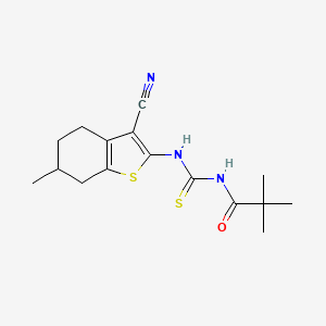 N-{[(3-cyano-6-methyl-4,5,6,7-tetrahydro-1-benzothien-2-yl)amino]carbonothioyl}-2,2-dimethylpropanamide