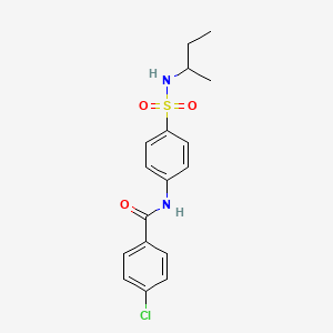 molecular formula C17H19ClN2O3S B4086650 N-{4-[(sec-butylamino)sulfonyl]phenyl}-4-chlorobenzamide 