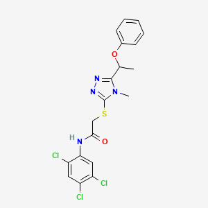 2-{[4-methyl-5-(1-phenoxyethyl)-4H-1,2,4-triazol-3-yl]thio}-N-(2,4,5-trichlorophenyl)acetamide