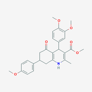 molecular formula C27H29NO6 B408668 Methyl 4-(3,4-dimethoxyphenyl)-7-(4-methoxyphenyl)-2-methyl-5-oxo-1,4,5,6,7,8-hexahydro-3-quinolinecarboxylate 
