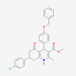 molecular formula C31H28ClNO4 B408669 Methyl 4-[4-(benzyloxy)phenyl]-7-(4-chlorophenyl)-2-methyl-5-oxo-1,4,5,6,7,8-hexahydro-3-quinolinecarboxylate 