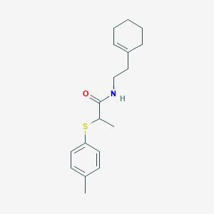 molecular formula C18H25NOS B4086714 N-[2-(1-cyclohexen-1-yl)ethyl]-2-[(4-methylphenyl)thio]propanamide 