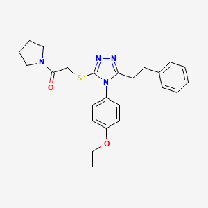 molecular formula C24H28N4O2S B4086721 4-(4-ethoxyphenyl)-3-{[2-oxo-2-(1-pyrrolidinyl)ethyl]thio}-5-(2-phenylethyl)-4H-1,2,4-triazole 