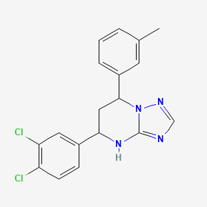 molecular formula C18H16Cl2N4 B4086734 5-(3,4-dichlorophenyl)-7-(3-methylphenyl)-4,5,6,7-tetrahydro[1,2,4]triazolo[1,5-a]pyrimidine 