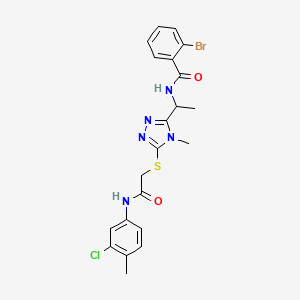 molecular formula C21H21BrClN5O2S B4086739 2-bromo-N-{1-[5-({2-[(3-chloro-4-methylphenyl)amino]-2-oxoethyl}thio)-4-methyl-4H-1,2,4-triazol-3-yl]ethyl}benzamide 