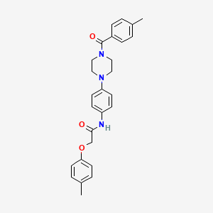 molecular formula C27H29N3O3 B4086753 N-{4-[4-(4-methylbenzoyl)-1-piperazinyl]phenyl}-2-(4-methylphenoxy)acetamide 