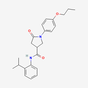 molecular formula C23H28N2O3 B4086763 N-(2-isopropylphenyl)-5-oxo-1-(4-propoxyphenyl)-3-pyrrolidinecarboxamide 