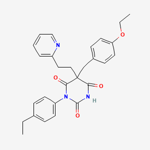 molecular formula C28H29N3O4 B4086777 5-(4-ethoxybenzyl)-1-(4-ethylphenyl)-5-[2-(2-pyridinyl)ethyl]-2,4,6(1H,3H,5H)-pyrimidinetrione 
