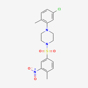 molecular formula C18H20ClN3O4S B4086782 1-(5-chloro-2-methylphenyl)-4-[(4-methyl-3-nitrophenyl)sulfonyl]piperazine 