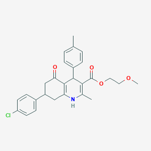 molecular formula C27H28ClNO4 B408679 2-Methoxyethyl 7-(4-chlorophenyl)-2-methyl-4-(4-methylphenyl)-5-oxo-1,4,5,6,7,8-hexahydroquinoline-3-carboxylate 