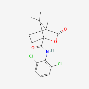 molecular formula C16H17Cl2NO3 B4086798 N-(2,6-dichlorophenyl)-4,7,7-trimethyl-3-oxo-2-oxabicyclo[2.2.1]heptane-1-carboxamide 