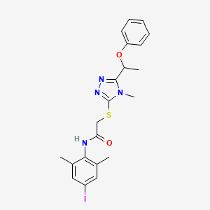 N-(4-iodo-2,6-dimethylphenyl)-2-{[4-methyl-5-(1-phenoxyethyl)-4H-1,2,4-triazol-3-yl]thio}acetamide