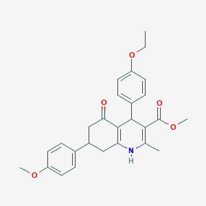 molecular formula C27H29NO5 B408681 Methyl 4-(4-ethoxyphenyl)-7-(4-methoxyphenyl)-2-methyl-5-oxo-1,4,5,6,7,8-hexahydro-3-quinolinecarboxylate 