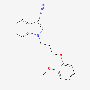 molecular formula C19H18N2O2 B4086815 1-[3-(2-methoxyphenoxy)propyl]-1H-indole-3-carbonitrile 