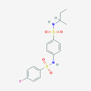 molecular formula C16H19FN2O4S2 B4086821 N-{4-[(sec-butylamino)sulfonyl]phenyl}-4-fluorobenzenesulfonamide 