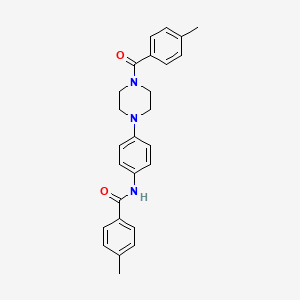 molecular formula C26H27N3O2 B4086831 4-methyl-N-{4-[4-(4-methylbenzoyl)-1-piperazinyl]phenyl}benzamide 
