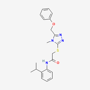molecular formula C21H24N4O2S B4086847 N-(2-isopropylphenyl)-2-{[4-methyl-5-(phenoxymethyl)-4H-1,2,4-triazol-3-yl]thio}acetamide 