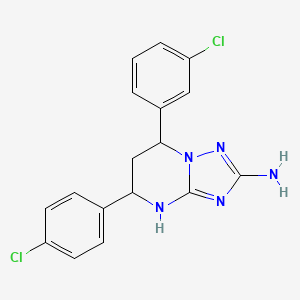 molecular formula C17H15Cl2N5 B4086855 7-(3-chlorophenyl)-5-(4-chlorophenyl)-4,5,6,7-tetrahydro[1,2,4]triazolo[1,5-a]pyrimidin-2-amine 