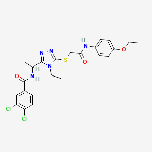 molecular formula C23H25Cl2N5O3S B4086893 3,4-dichloro-N-{1-[5-({2-[(4-ethoxyphenyl)amino]-2-oxoethyl}thio)-4-ethyl-4H-1,2,4-triazol-3-yl]ethyl}benzamide 
