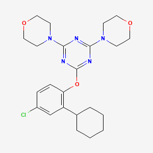 molecular formula C23H30ClN5O3 B4086898 2-(4-chloro-2-cyclohexylphenoxy)-4,6-di-4-morpholinyl-1,3,5-triazine 