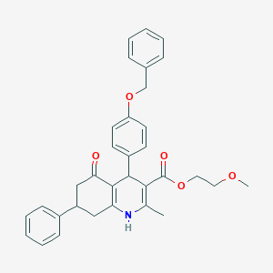 molecular formula C33H33NO5 B408692 2-Methoxyethyl 4-[4-(benzyloxy)phenyl]-2-methyl-5-oxo-7-phenyl-1,4,5,6,7,8-hexahydro-3-quinolinecarboxylate 