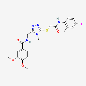 molecular formula C22H24IN5O4S B4086929 N-{[5-({2-[(4-iodo-2-methylphenyl)amino]-2-oxoethyl}thio)-4-methyl-4H-1,2,4-triazol-3-yl]methyl}-3,4-dimethoxybenzamide 